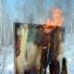 Горящие холсты в сибирском лесу