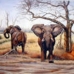 Two Elephants playing about
