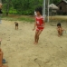 Local Dayak children skipping and playing.